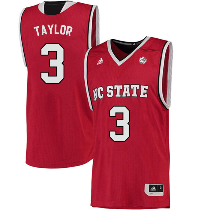 Men #3 Atticus Taylor NC State Wolfpack College Basketball Jerseys Sale-Red - Click Image to Close